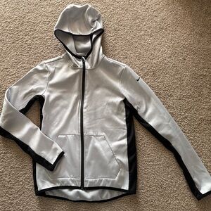 Nike Silver and Black Zip Up Sweater